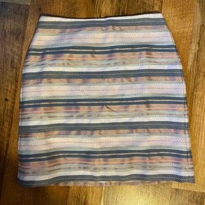 Loft mini skirt light pastel pink and blue. Sz 4 NWT